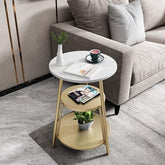 Modern Hall Side Table with Marble Slab X Base